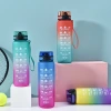 M5-8023 1000ml gradient color water cup, large capacity bouncing cup, straw water cup, frosted sports water bottle Specification image